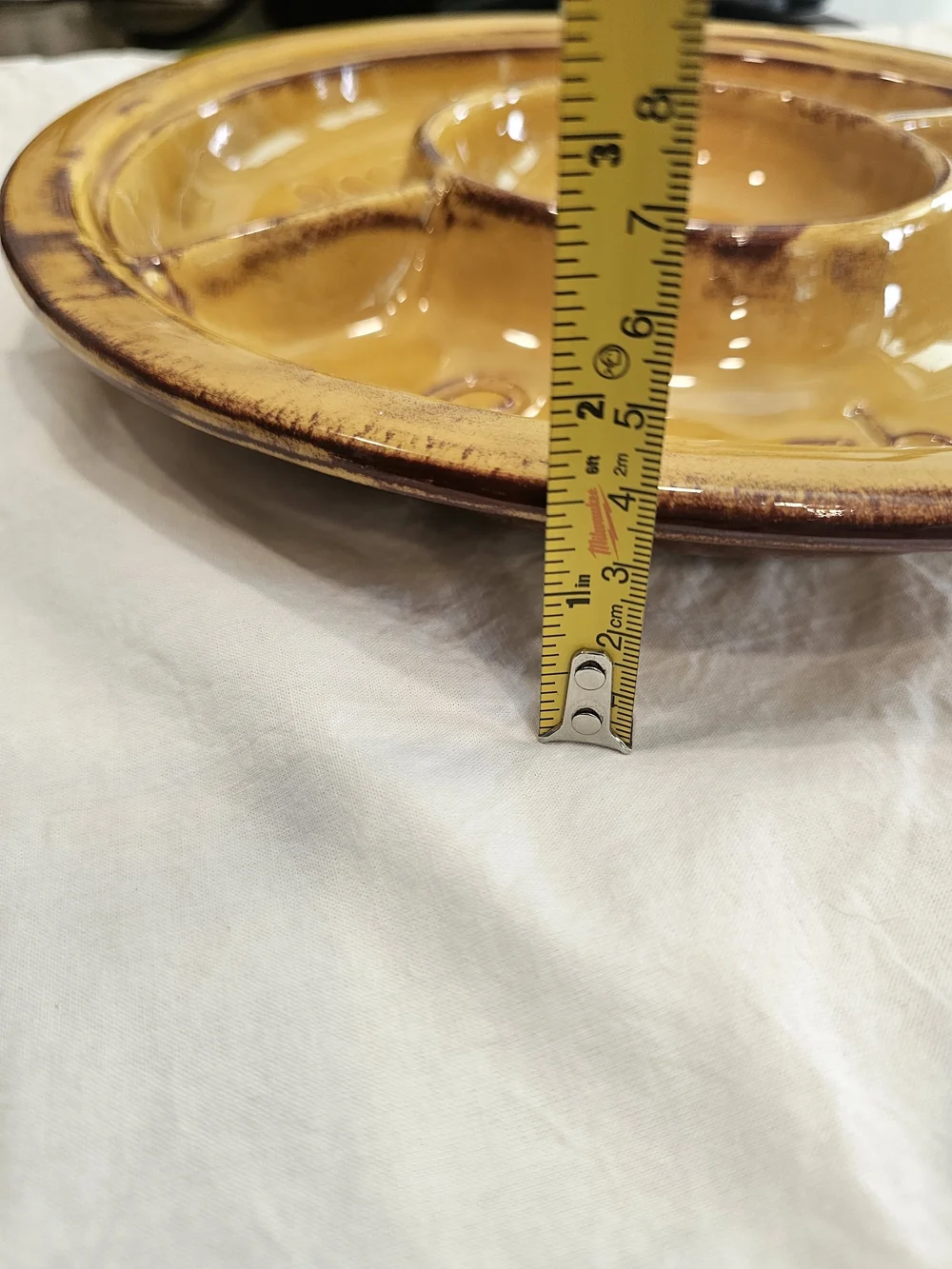 Vintage California Pottery Yellow Serving Plate, 